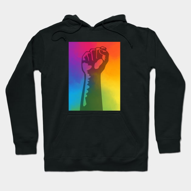 Rainbow Fist design lgbt gay pride Hoodie by Katebi Designs